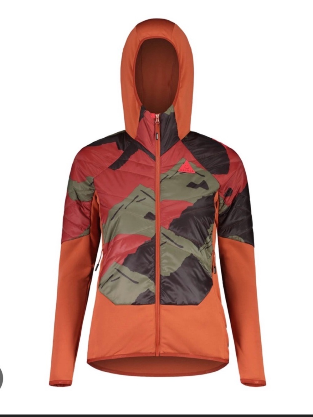 Maloja Women's Rust Print Hybrid Hooded Insulated Puffer Jacket